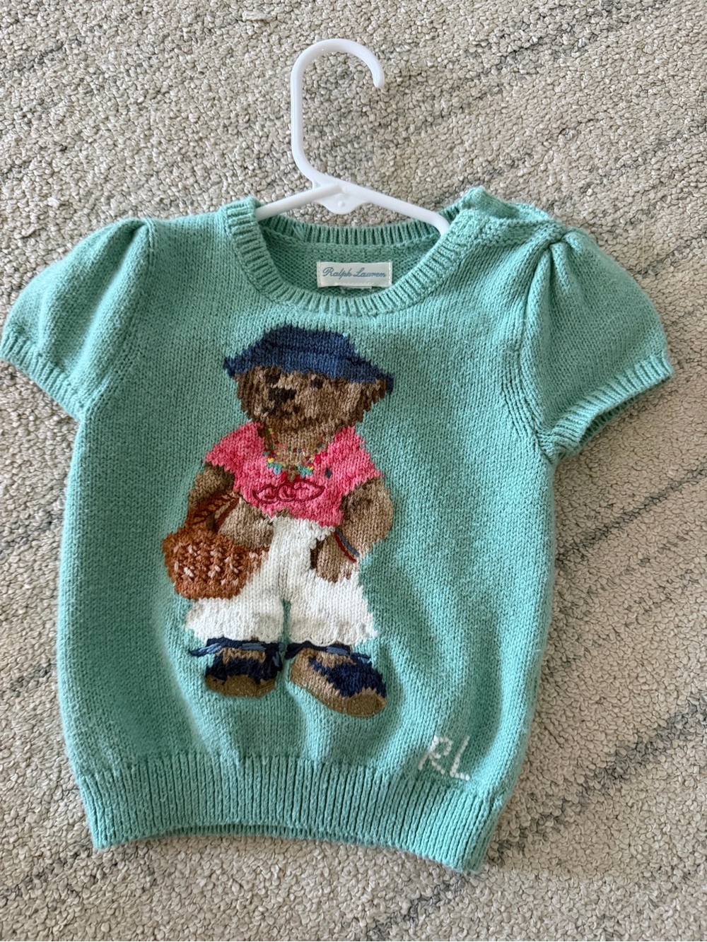 Ralph Lauren Kids Bear Short Sleeve Sweater Top
